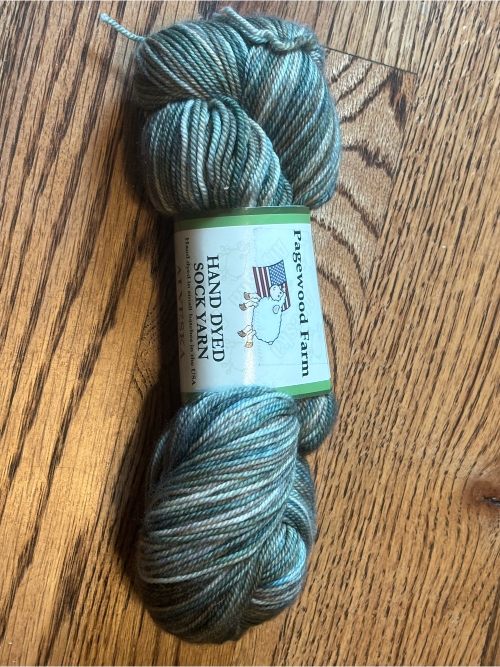 Pagewood Farm Yarn Sock Green Misty Merino Cashmere Nylon Fingering Hand Dyed
